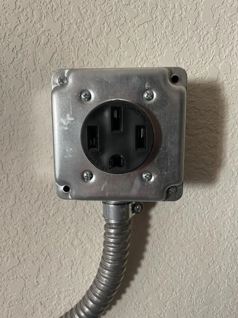 NEMA 14-50 outlet installed for Electrical Panel Upgrade in Argo